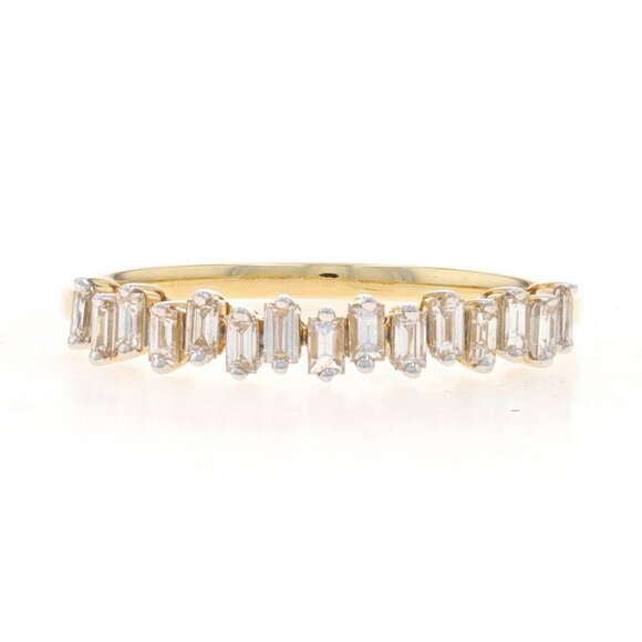 Yellow Gold Diamond Band - 14k Baguette .29ctw Wedding Ring